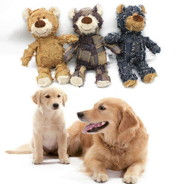 Cute Pet Dog Cat Plush Squeak Sound Dog Toys Bear Shape Pet Dogs Bite