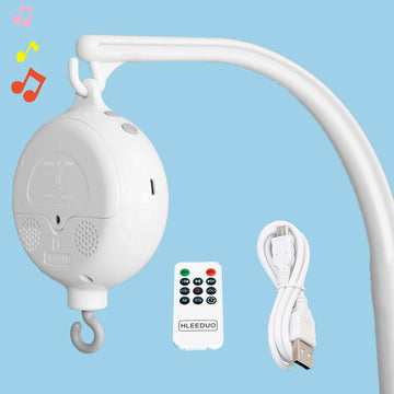 White Baby Crib Mobile with Music & Rotation