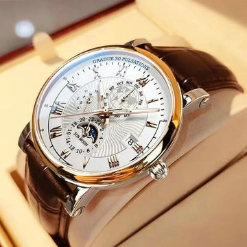 Fashionable Casual Round Dial Numberless Watch