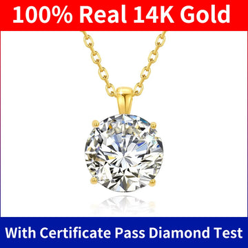 Elegant 14K Gold 1ct Moissanite Necklace