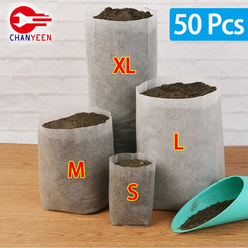 50PCS Biodegradable Plant Grow Bags