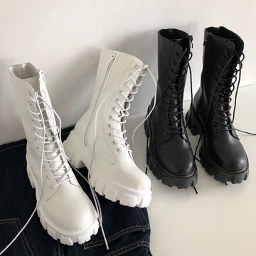 Platform Mid-Calf Chelsea Boots for Women