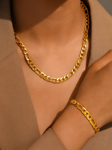 Stainless Steel Simple Chain Jewelry Set