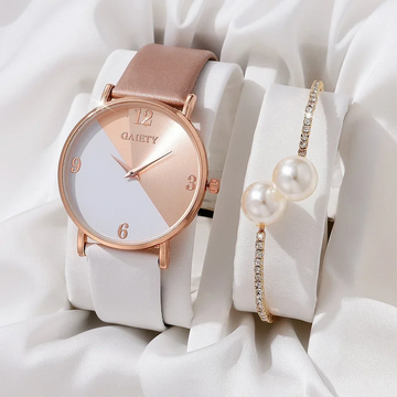Luxury Numberless Round Dial Quartz Watch