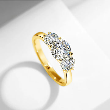 Yellow Gold Moissanite Rings for Women