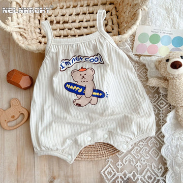 Cute Cartoon Bear Sling Jumpsuit