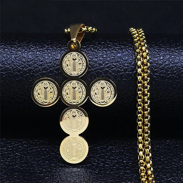 Stainless Steel Saint Benedict Necklace