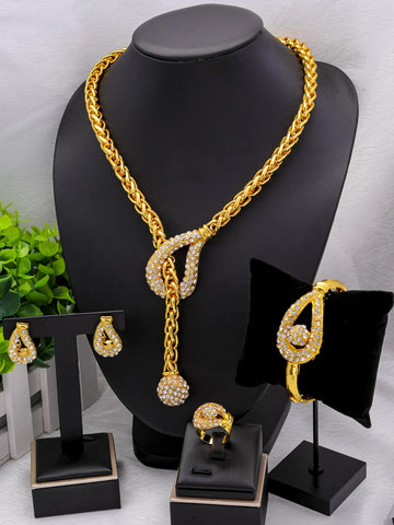 24K Gold Plated Classic Dubai Jewelry Set