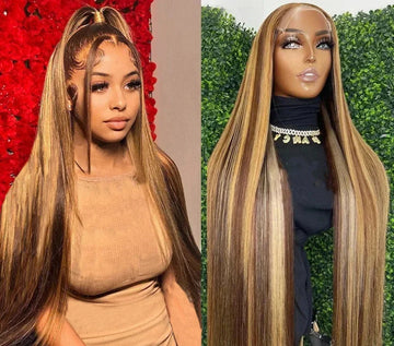 Honey Blonde Brown Highlight HD Lace Wig