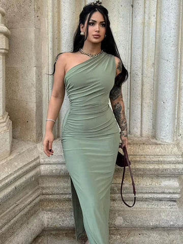 Women’s One-Shoulder Bodycon Midi Dress