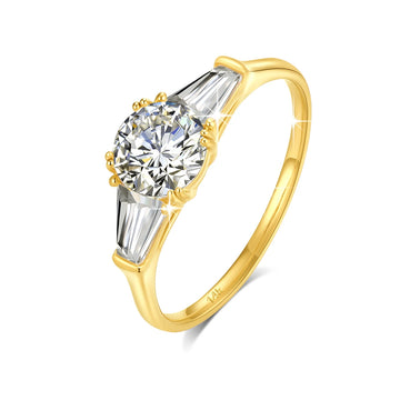 Luxury 14K Gold Moissanite Engagement Ring