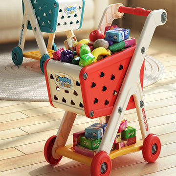 Kids Mini Shopping Cart with Play Food