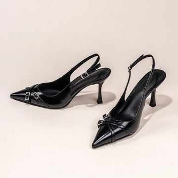 Elegant Buckle Crystal Stiletto Sandals