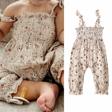 Baby Girl Floral Suspender Jumpsuit