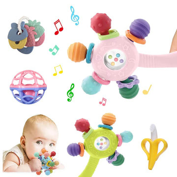Soft Silicone Baby Rattle Teether Toy
