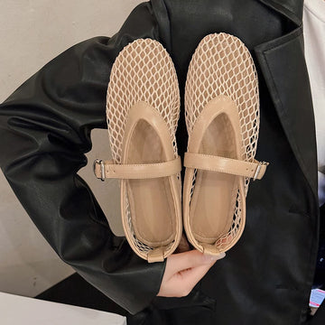 Cut-Out Mary Jane Flats with Buckle
