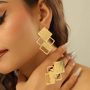18k Gold Bridal Earrings Ring Set