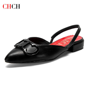Black Pointed Flat Loafers for Business Women