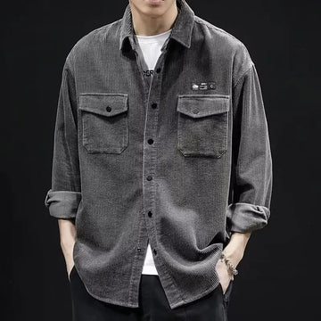 Men's Plus Size Corduroy Casual Shirt