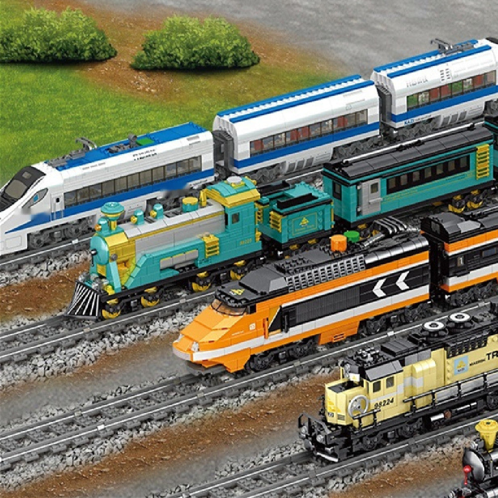 Mini Electric Train Set Kids Learning Small Brick Construction DIY Toy