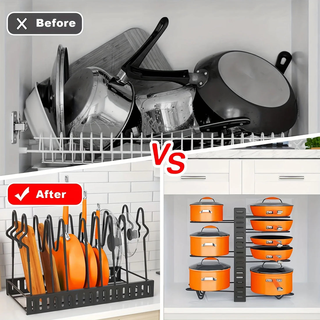 8-Tier Duty Pot Rack Organizer
