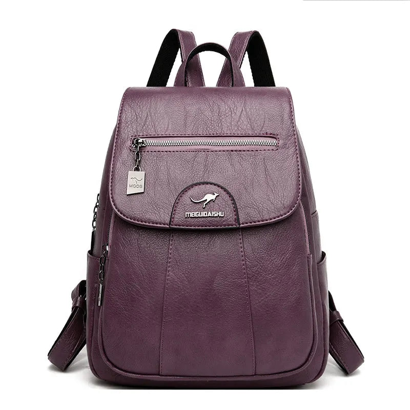 KMFFLY Vintage Soft Leather Backpack