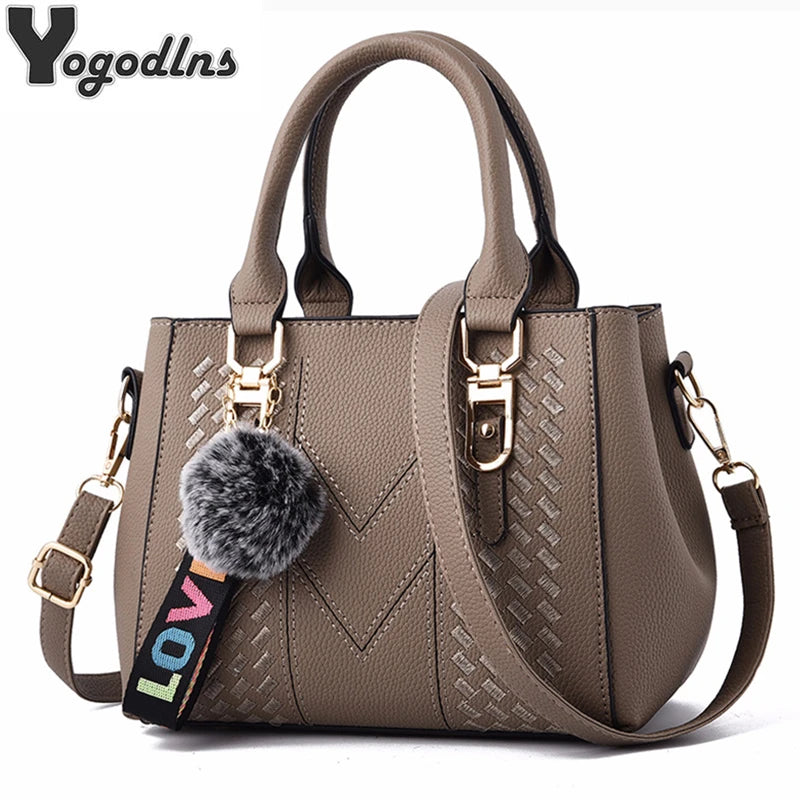 Embroidery Leather Messenger Bag