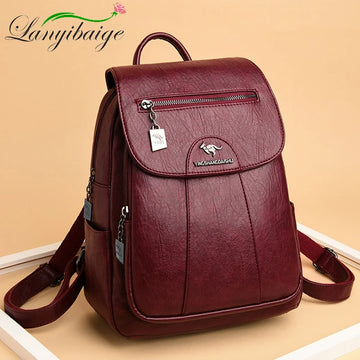 KMFFLY Vintage Soft Leather Backpack