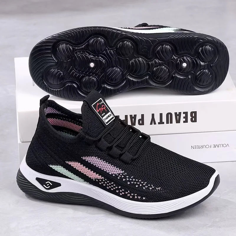 Breathable Pink Mesh Running Sneakers