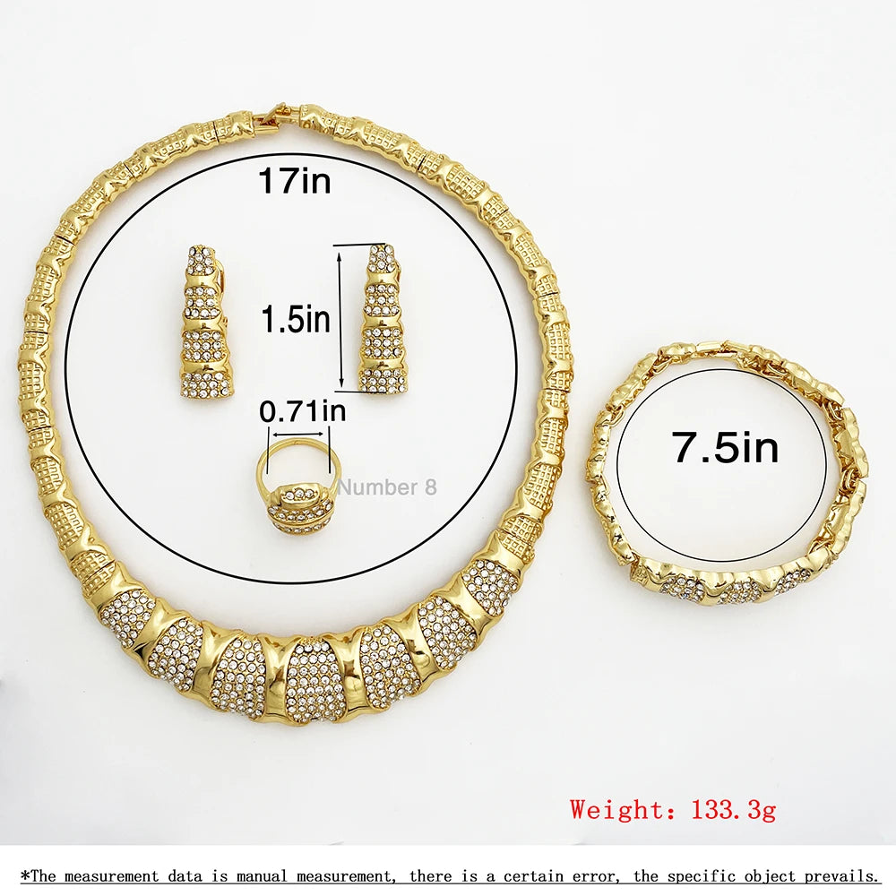 18K Gold Plated Dubai Jewelry Set