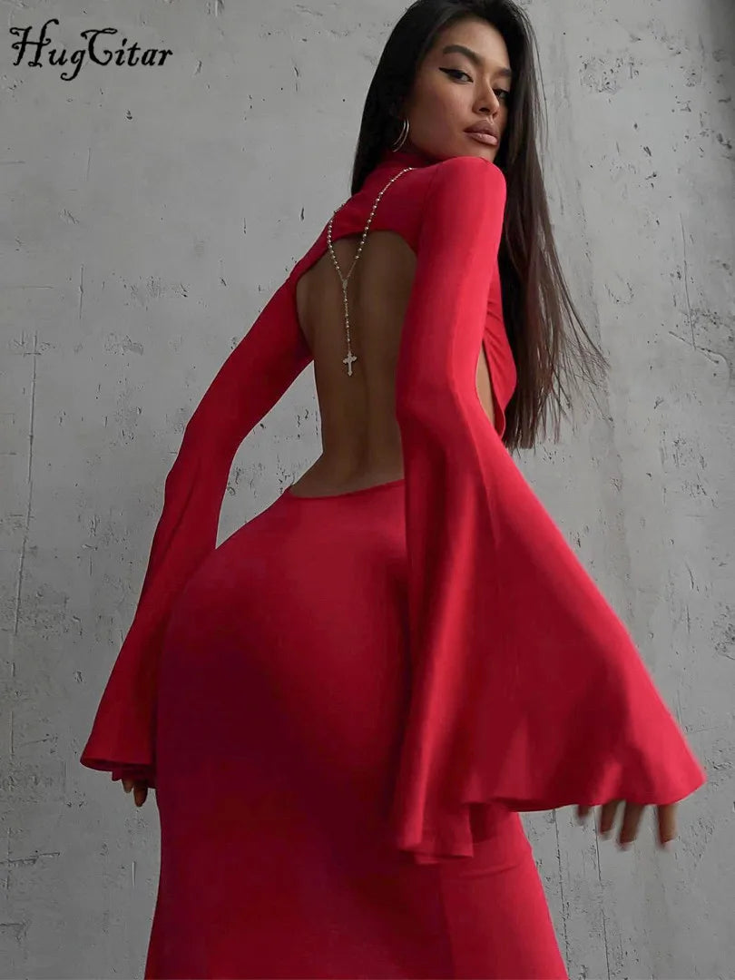 Women’s Asymmetrical Knit Maxi Dress