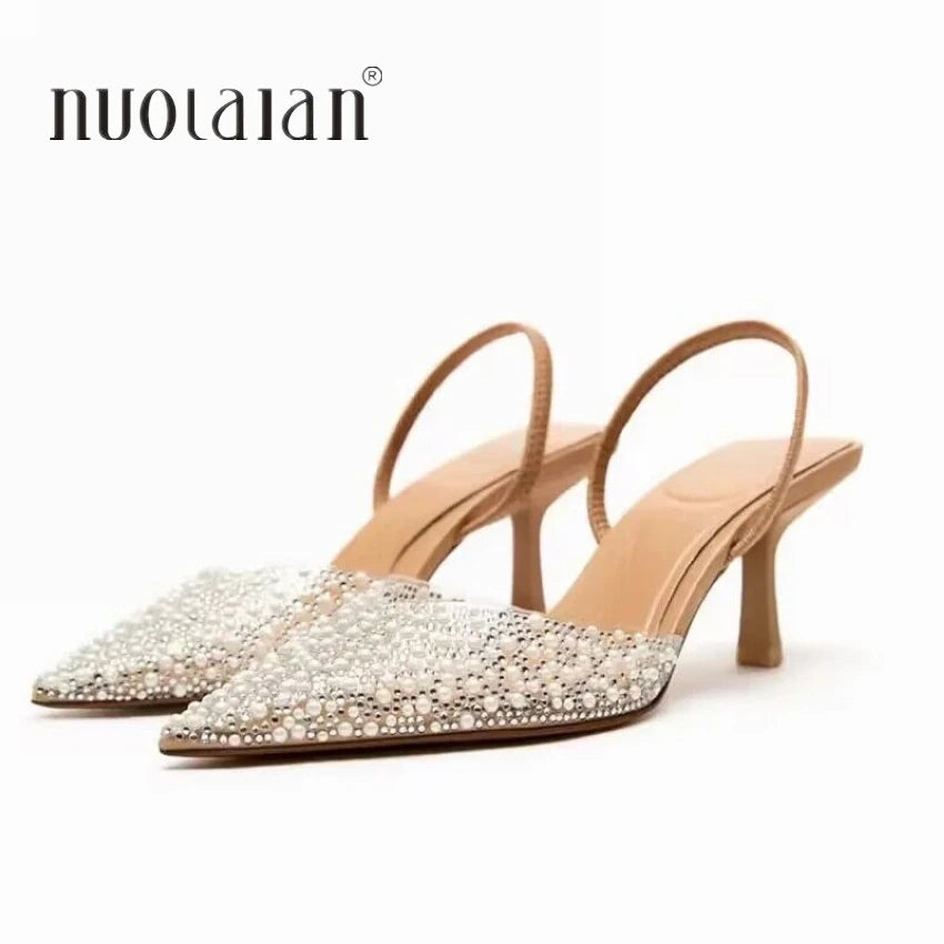 Pearl Slingback Summer Heels