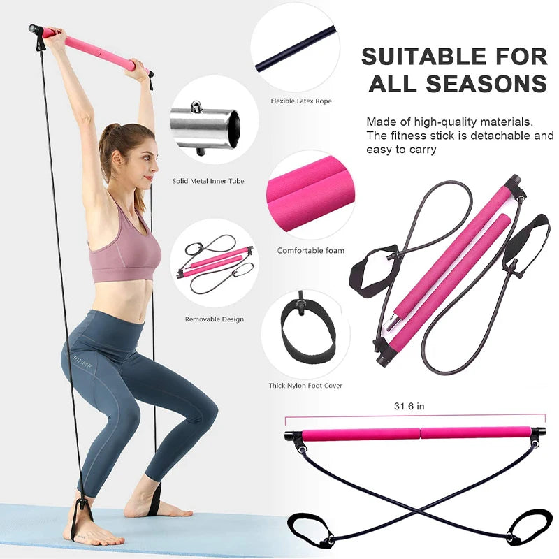 Full Body Toning Pilates Resistance Bar Set