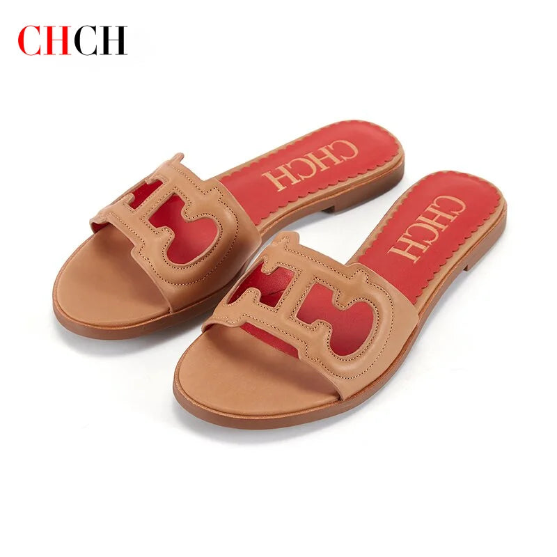 Classic Comfortable Black Flat Slippers for Women
