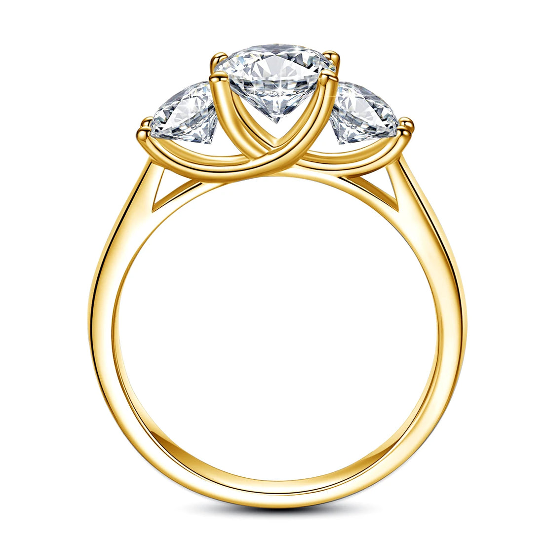 Yellow Gold Moissanite Rings for Women