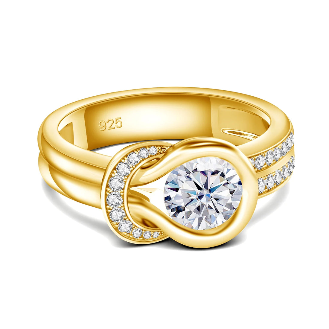 Moissanite Bow Knot Ring  Certified Luxury Band