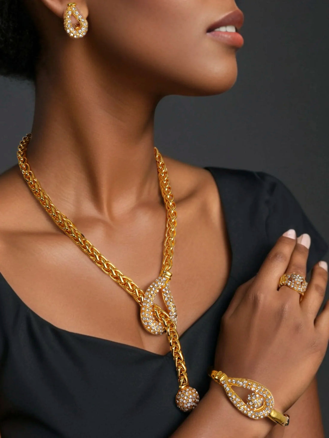 24K Gold Plated Classic Dubai Jewelry Set