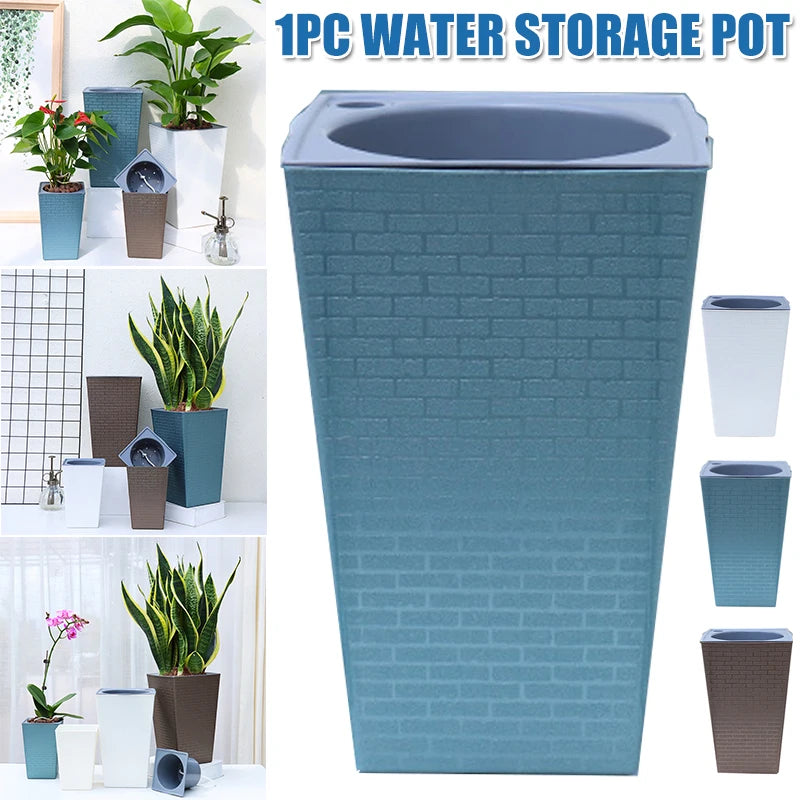 Imitation Metal Plastic Tall Planter