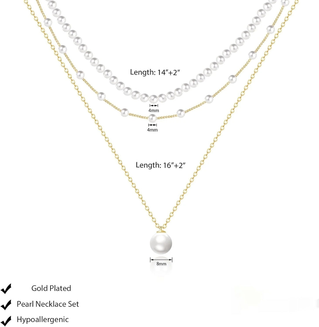 Dainty Layered Pearl Choker Necklace
