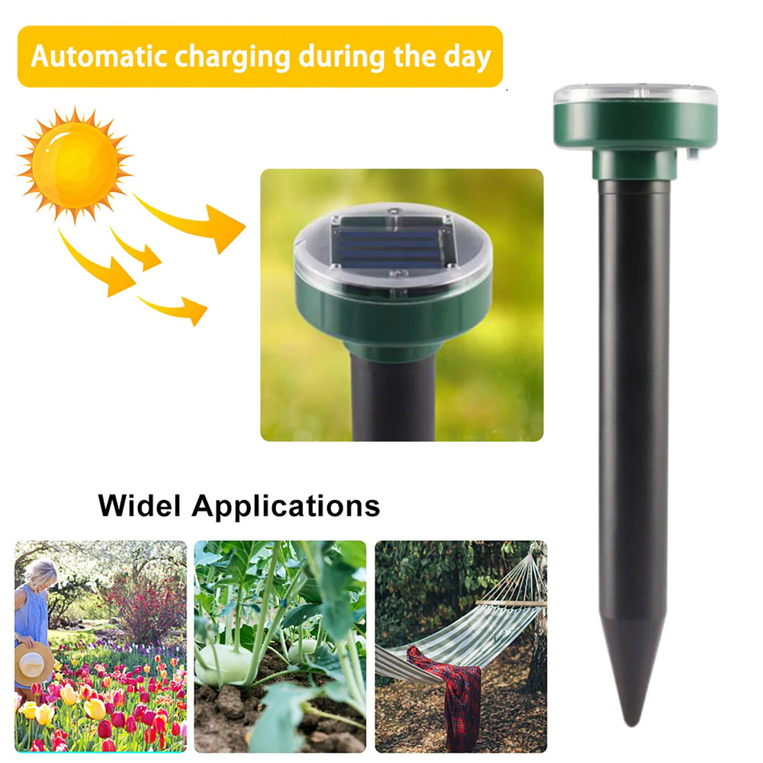 Solar Ultrasonic Mole Rodent Repeller