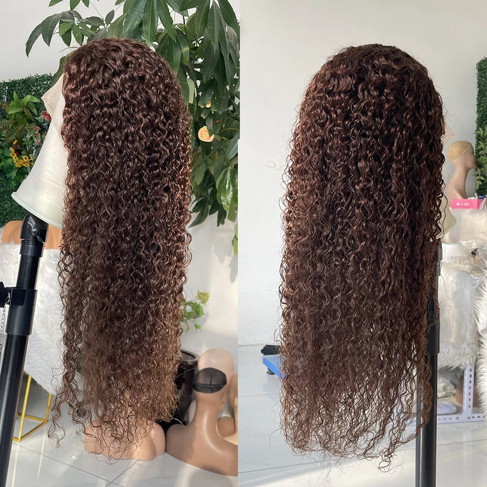 Chocolate Brown Kinky Curly Lace Front Wig