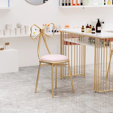 Modern Vanity Stool with Backrest