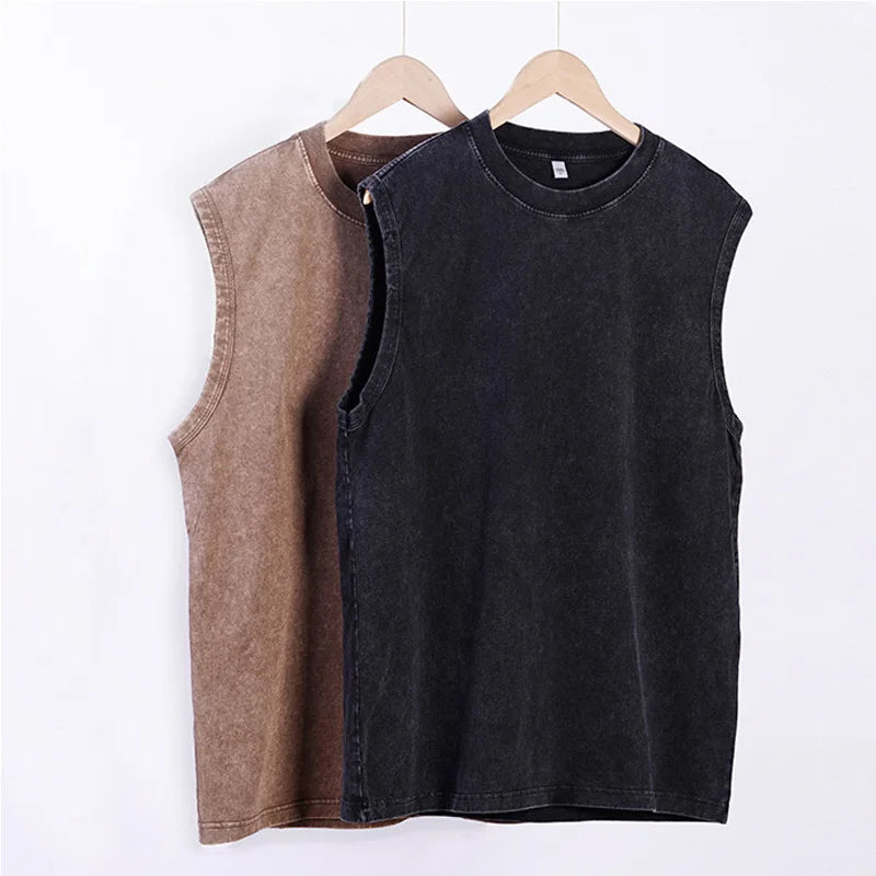 Men's Vest Vintage Washed Tank Top