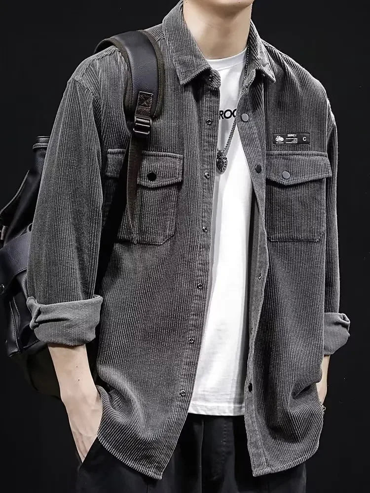 Men's Plus Size Corduroy Casual Shirt