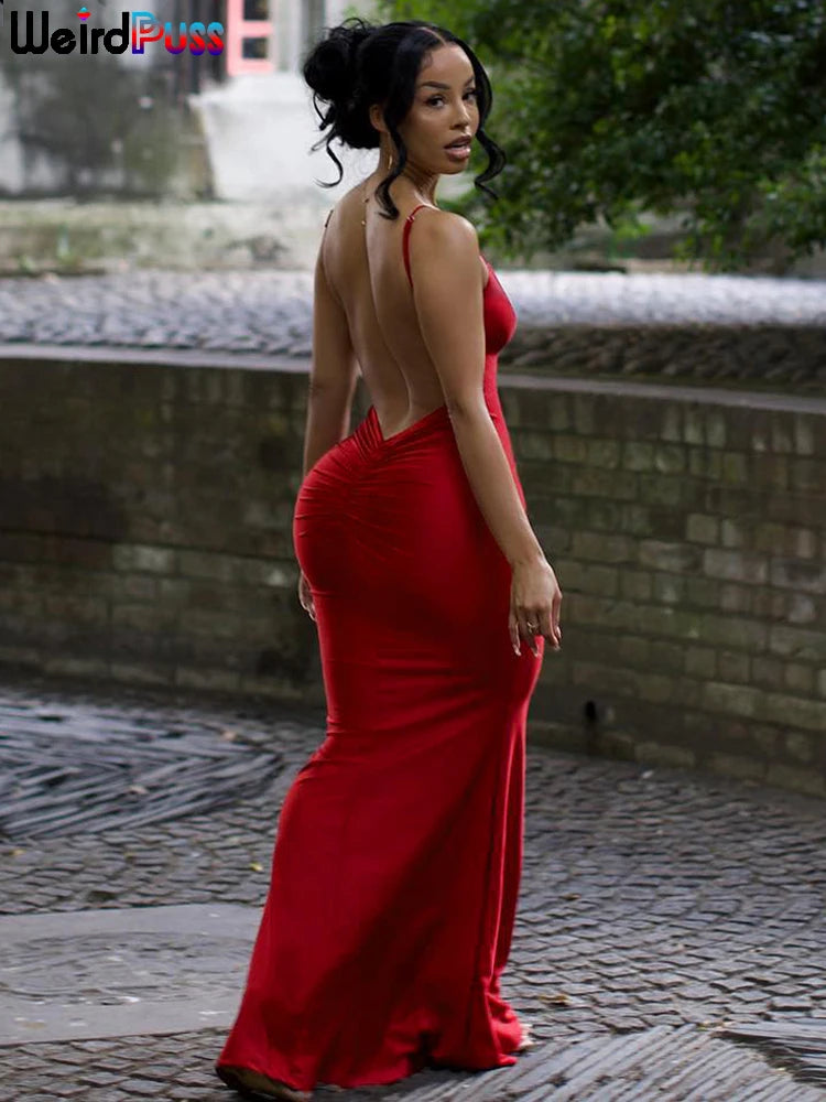 Women’s Backless Mermaid Maxi Dress