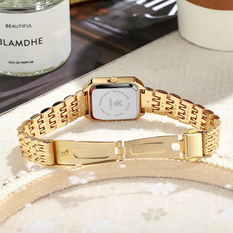 Fashion Rectangle Tungsten Steel Quartz Watch