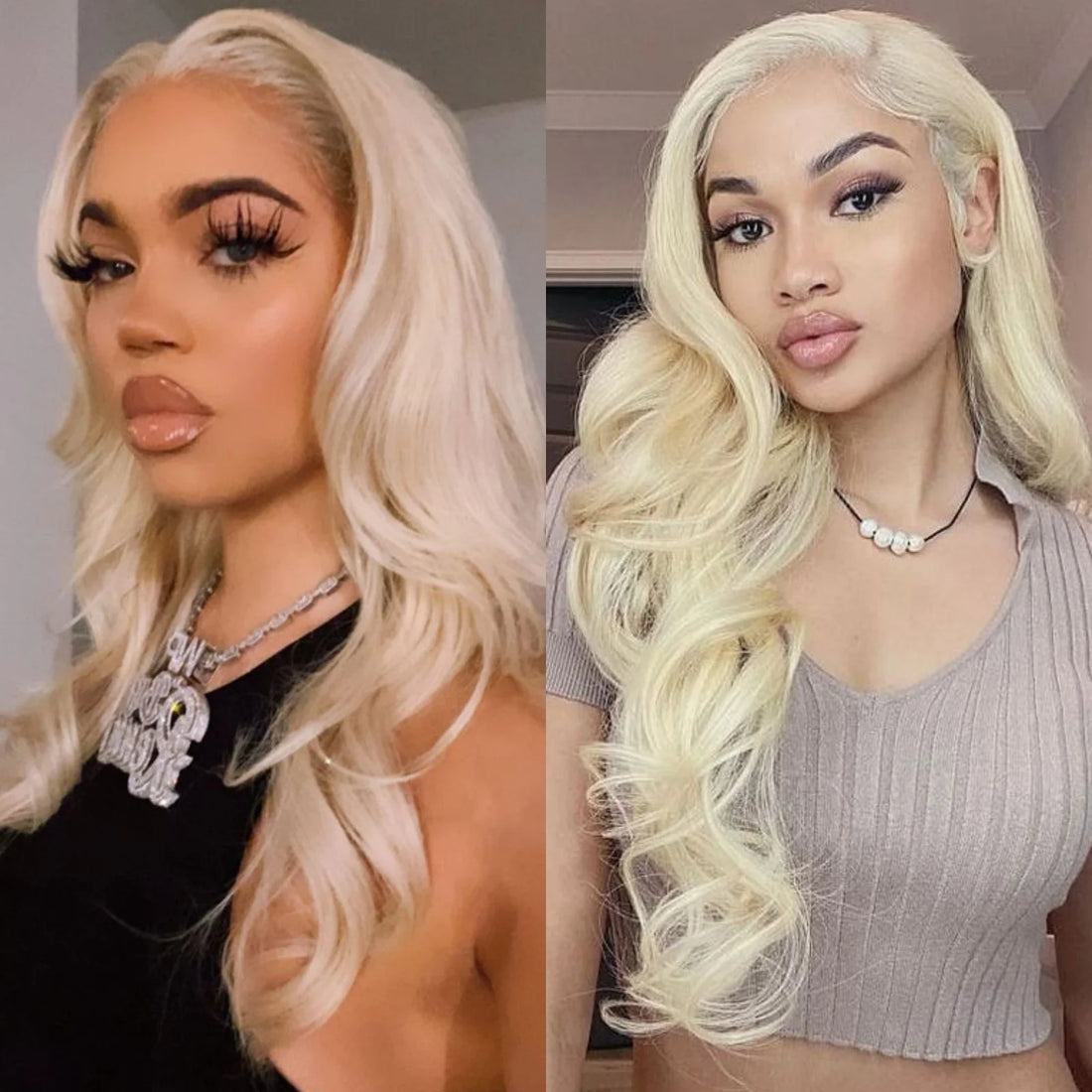 Platinum Blonde Wavy Lace Front Wig