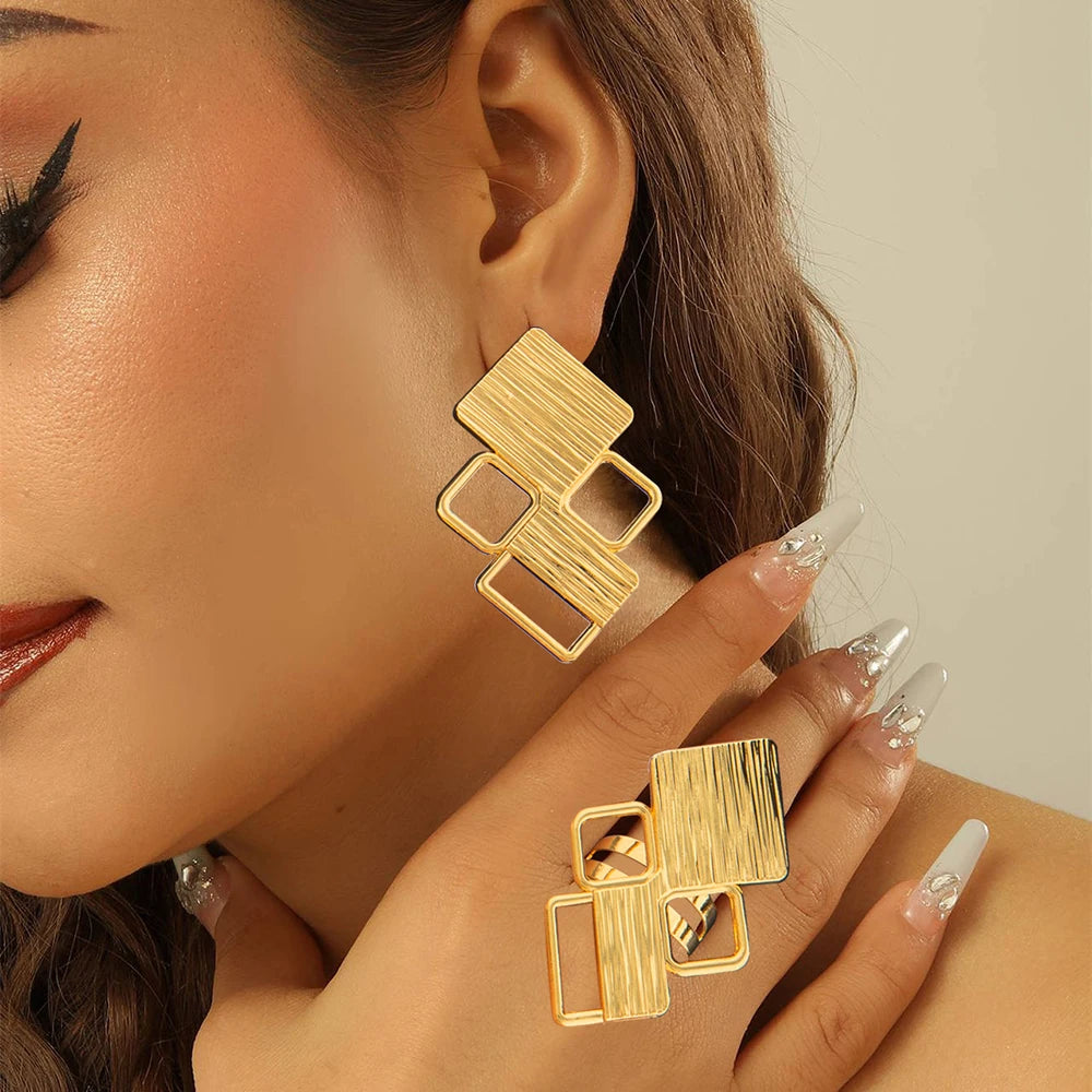 18k Gold Bridal Earrings Ring Set