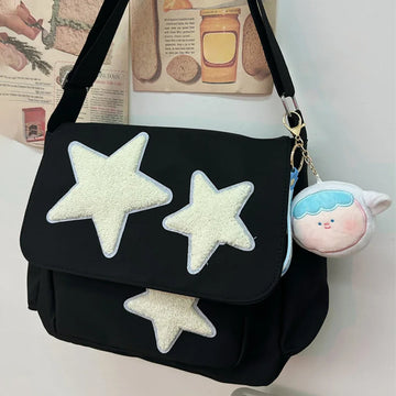 Y2K Nylon Star Messenger Shoulder Bag