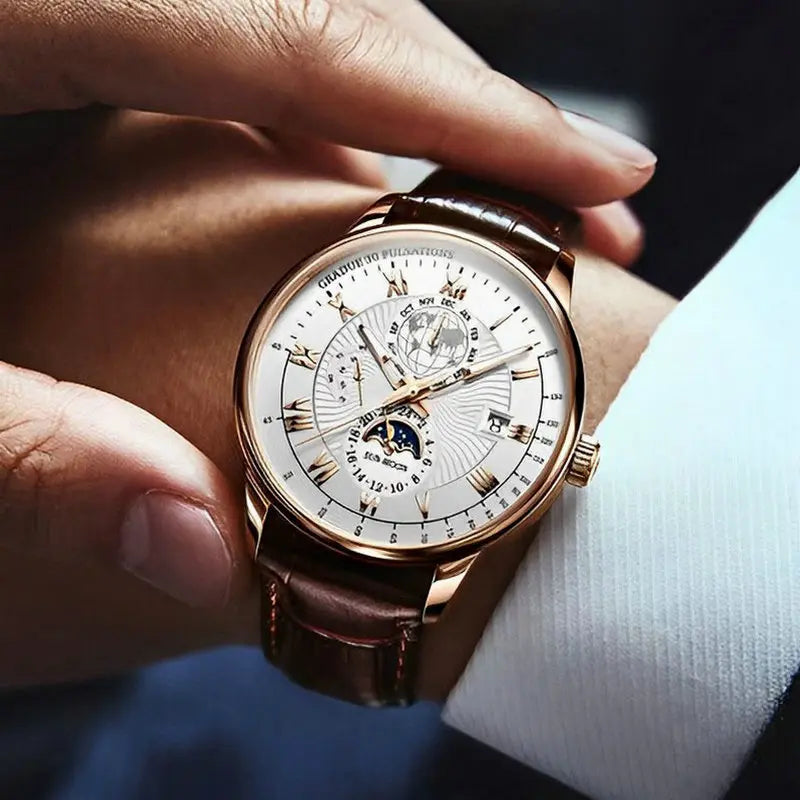 Fashionable Casual Round Dial Numberless Watch